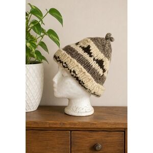 Handmade Coast Salish Cowichan Wool Toque First Nations Knit Hat PNW Winter Cap